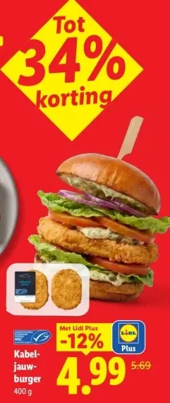 Aanbieding: Kabeljauwburger