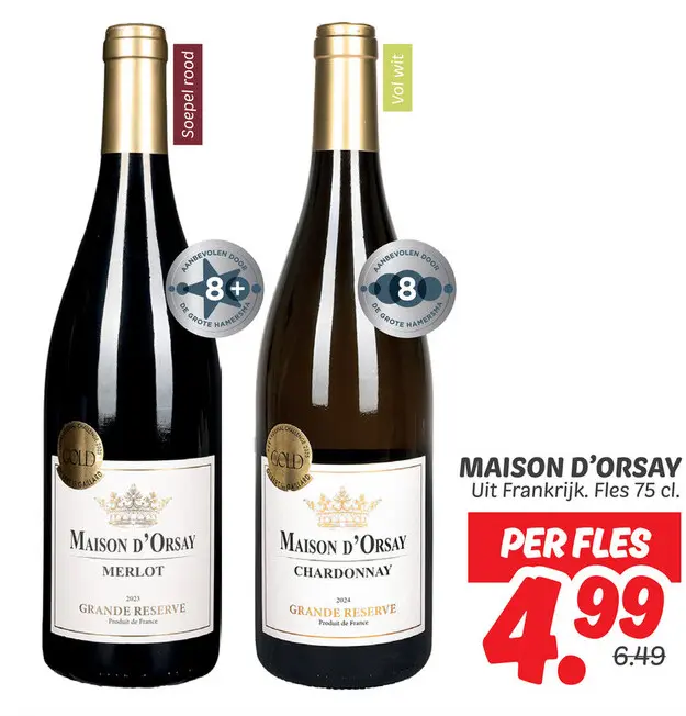 Aanbieding: Maison d'orsay merlot / chardonnay
