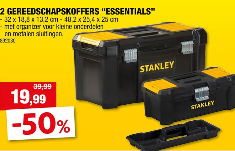Aanbieding: Stanley Essential Toolbox gereedschapskoffer 2 stuks