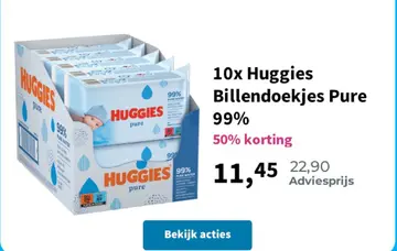 Aanbieding: Huggies Billendoekjes Pure