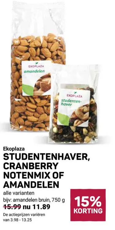 Aanbieding: Studentenhaver, cranberry notenmix of amandelen