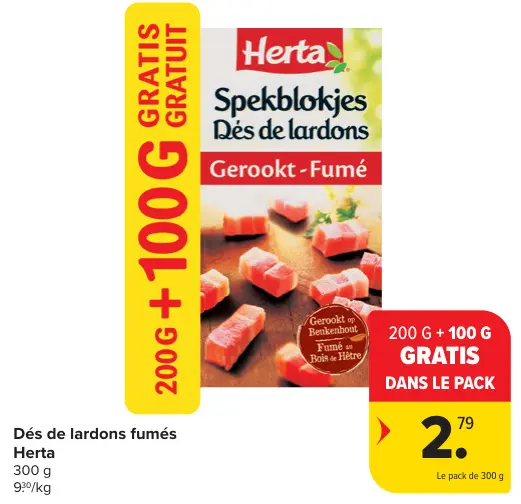 Offre: Dés de lardons fumés