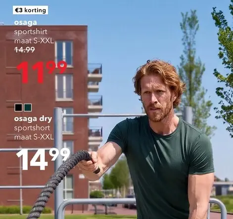 Aanbieding: Osaga heren sport T-shirt groen