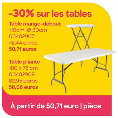 Offre: Table mange-debout ou pliante