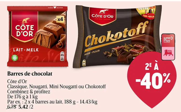 Offre: Barres de chocolat