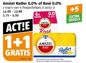 Aanbieding: Amstel Radler 0.0% of Rosé 0.0%