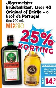 Aanbieding: Kruidenlikeur, Licor 43 Original of Beirão - o licor de Portugal