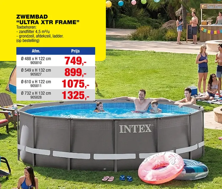 Promotie: Intex Ultra XTR Frame zwembad 488x122 cm + pomp