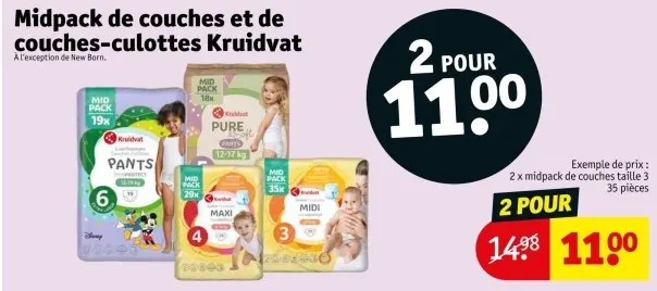 Offre: Midpack de couches et de couches-culottes