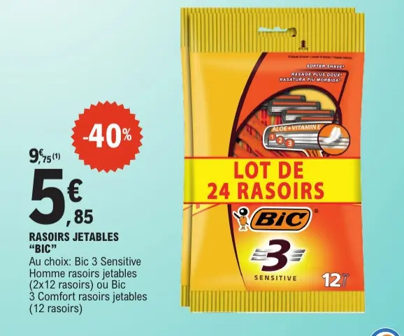 Offre: Rasoirs jetables