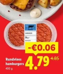 Aanbieding: Rundvlees hamburgers