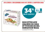 Offre: Biscottes aux graines de chia et touche de se