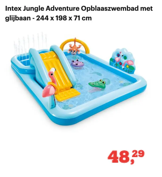 Aanbieding: Intex Jungle Adventure Opblaaszwembad met gli