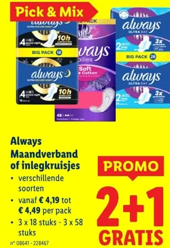 Promotie: Maandverband of inlegkruisjes