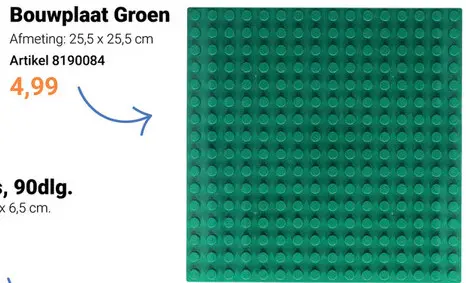 Aanbieding: Bouwplaat Geel - 16x16cm