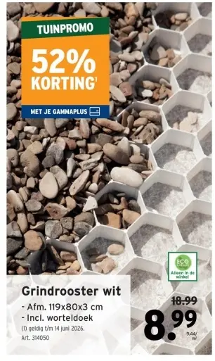 Promotie: Grindrooster wit