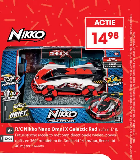 Aanbieding: R/C Nikko nano omni X: galactic red