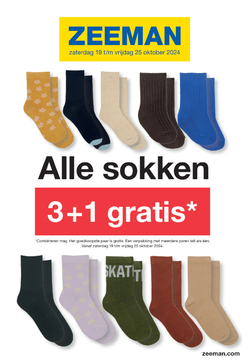 Aanbieding: Alle sokken 3+1 gratis