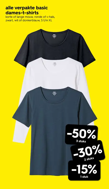 Promotie: Alle verpakte basic dames-t-shirts