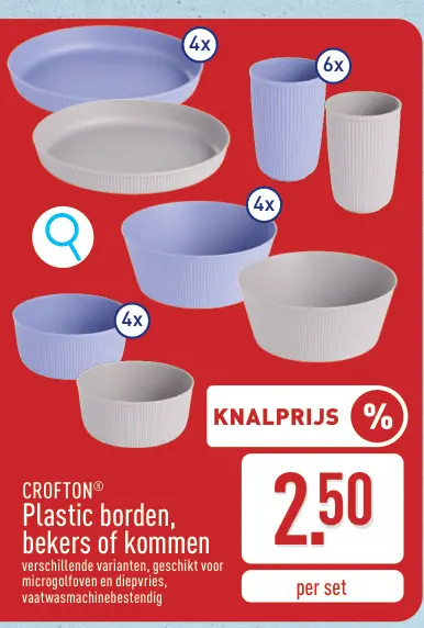 Promotie: Plastic borden, bekers of kommen