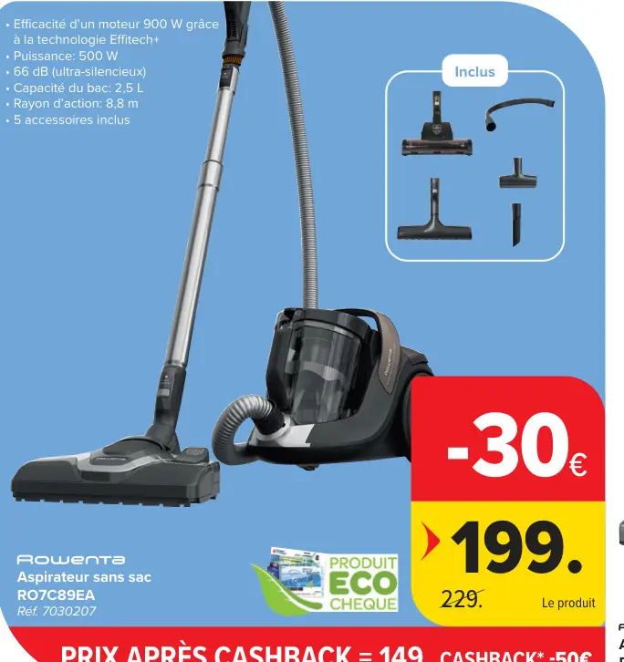 Offre: Aspirateur sans sac RO7C89EA