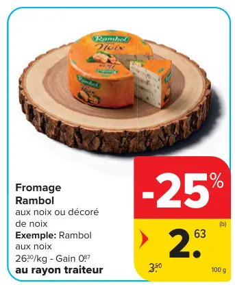 Offre: Rambol Fromage aux noix ou décoré de noix