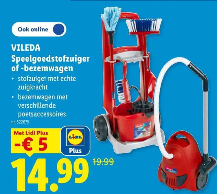 Promotie: Speelgoedstofzuiger of -bezemwagen