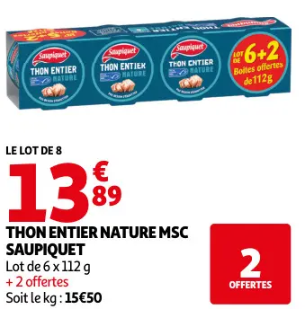 Promotie: Thon entier nature msc