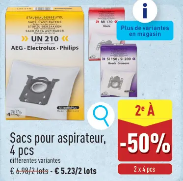 Offre: Sacs pour aspirateur