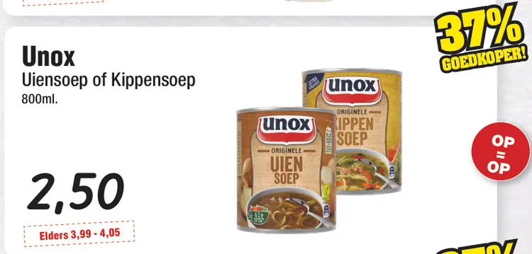 Aanbieding: Uiensoep of Kippensoep