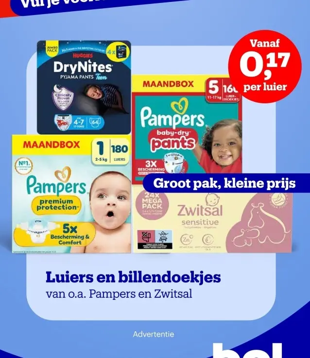 Aanbieding: Luiers en billendoekjes