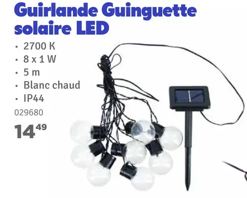 Offre: Guirlande Guinguette solaire LED