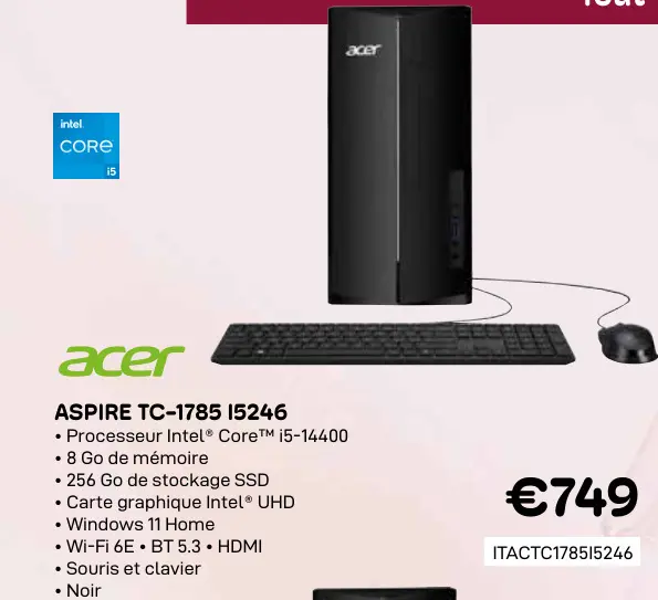 Offre: Aspire tc-1785 i5246