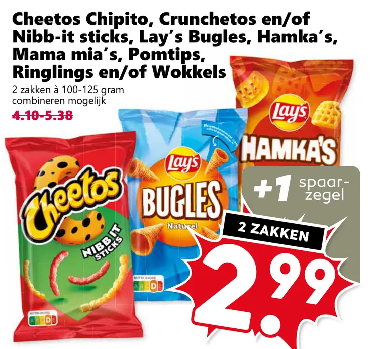 Aanbieding: Cheetos Chipito, Crunchetos en/of Nibb-it sticks en meer