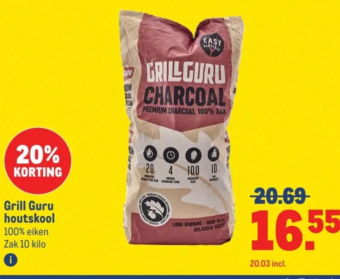 Aanbieding: Grill Guru houtskool