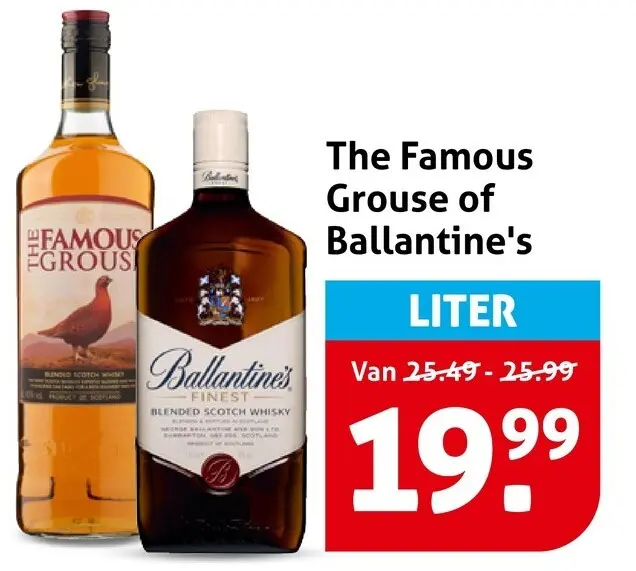 Aanbieding: The Famous Grouse of Ballantine's