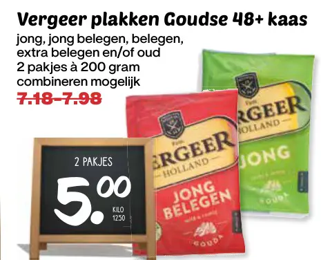 Aanbieding: Vergeer plakken Goudse 48+ kaas