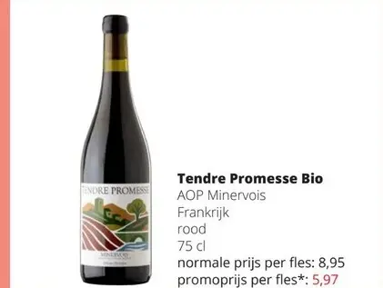 Promotie: Tendre Promesse Bio AOP Minervois Rood