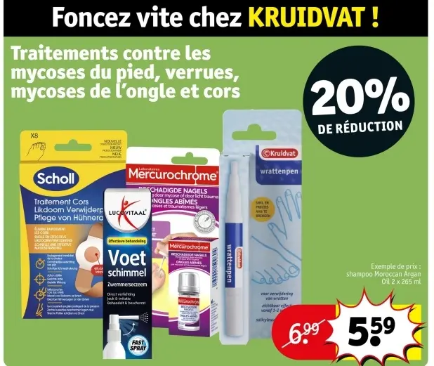 Offre: Traitements contre les mycoses du pied, verrues, mycoses de l'ongle et cors