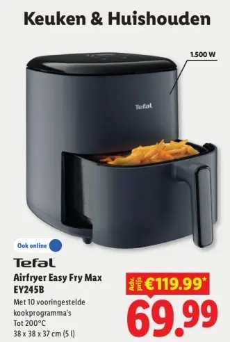 Aanbieding: Airfryer Easy Fry Max EY245B