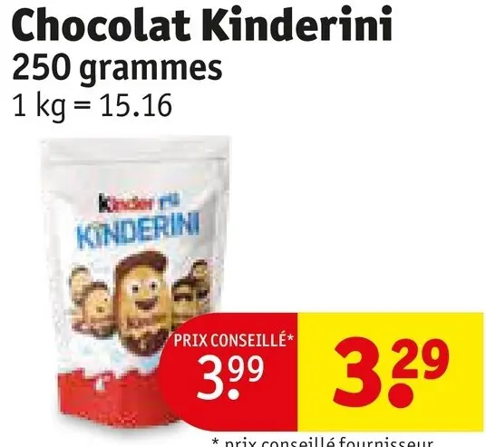 Offre: Kinder Chocolat Kinderini