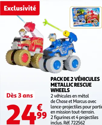 Offre: Pack de 2 véhicules Metallic Rescue Wheels