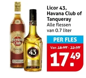 Aanbieding: Licor 43, Havana Club of Tanqueray