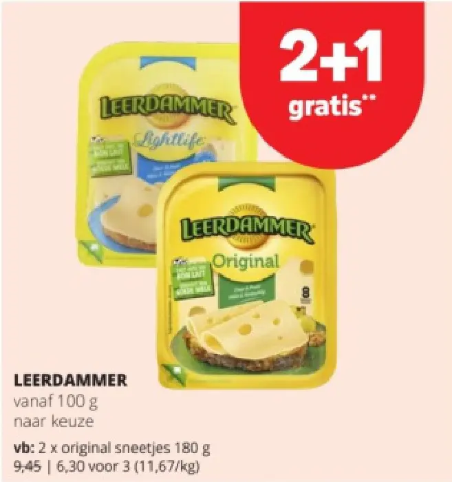 Promotie: Leerdammer vanaf 100 g