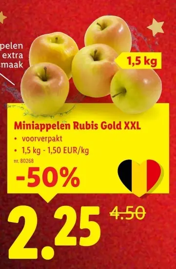 Promotie: Miniappelen Rubis Gold XXL