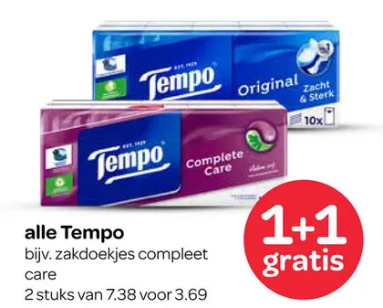Aanbieding: Tempo zakdoekjes compleet care