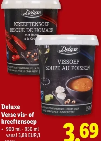 Aanbieding: Verse vis- of kreeftensoep