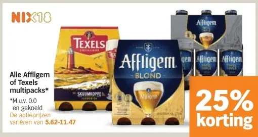 Aanbieding: Affligem or Texels multipacks