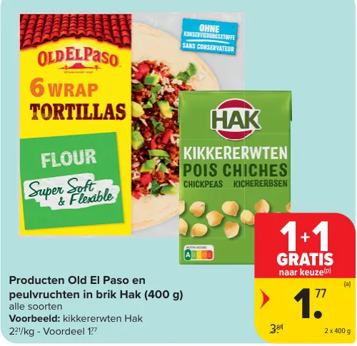 Promotie: Old El Paso en peulvruchten in brik Hak