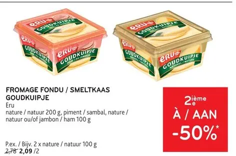 Offre: Fromage fondu / smeltkaas goudkuipje